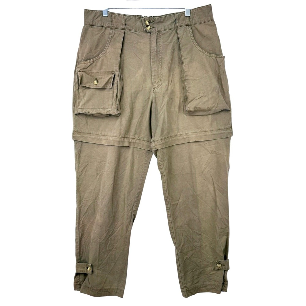 Cabela's Mens Convertible Cargo Pants 36 Zip Off Shorts Hiking Outdoor Camping